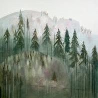 "Zimná hora II.", 100x100cm, olej, 2018